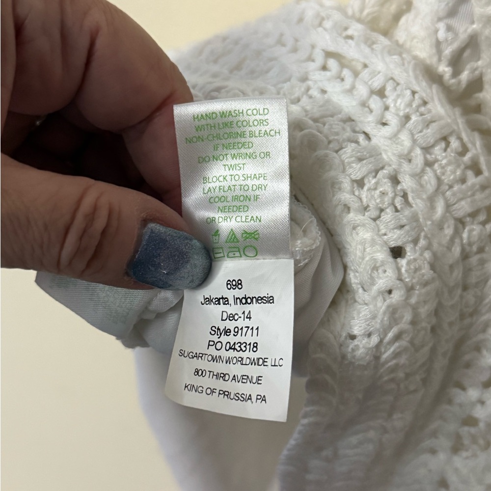 Lilly Pulitzer Jaimie Crochet Shift Dress, color resort white, size L - Picture 16 of 16